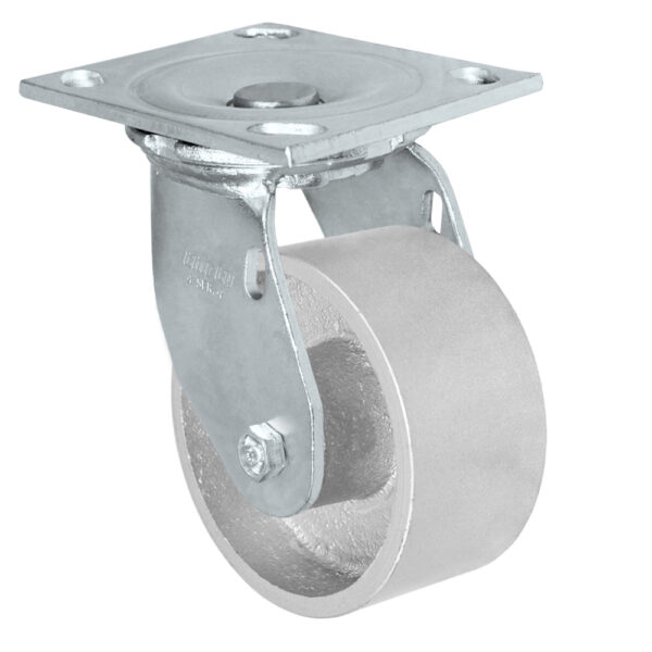 Rodaja Industrial 4x2" Fierro placa giratoria: Carga: 315 Kg