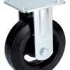 Rodaja industrial 5x2" Fierro/Hule placa fija con freno lateral: carga: 204 Kg