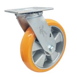 RODAJA IND 4X2" PLACA GIRATORIA POLIURETANO ALUMINIO CARGA: 350KG.