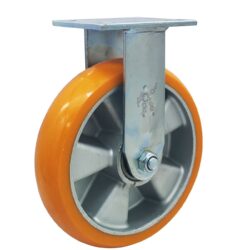 RODAJA IND 8X2" PLACA FIJA POLIURETANO ALUMINIO CARGA: 500KG.