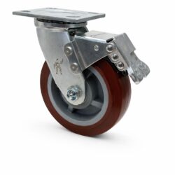 RODAJA IND 6X2" PLACA GIRATORIA Y FRENO TOTAL POLIURETANO CARGA: 400KG.