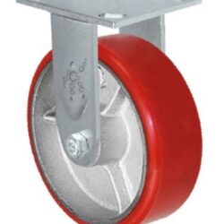 RODAJA IND 4X2" PLACA FIJA POLIURETANO FIERRO  CARGA: 350KG.