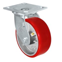 RODAJA IND 6X2" PLACA GIRATORIA POLIURETANO FIERRO  CARGA: 450KG.